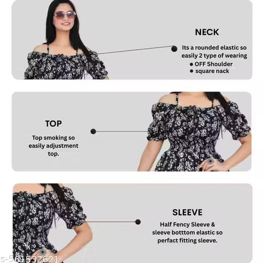 women classic sqare nack & off shoulder fit & flare dresses