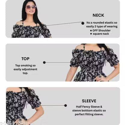women classic sqare nack & off shoulder fit & flare dresses